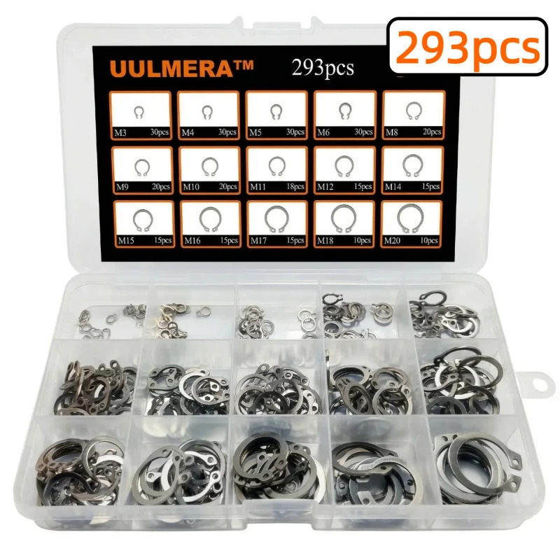Snap Fastener Set - 293Pcs M3-M20 304 Stainless Steel External