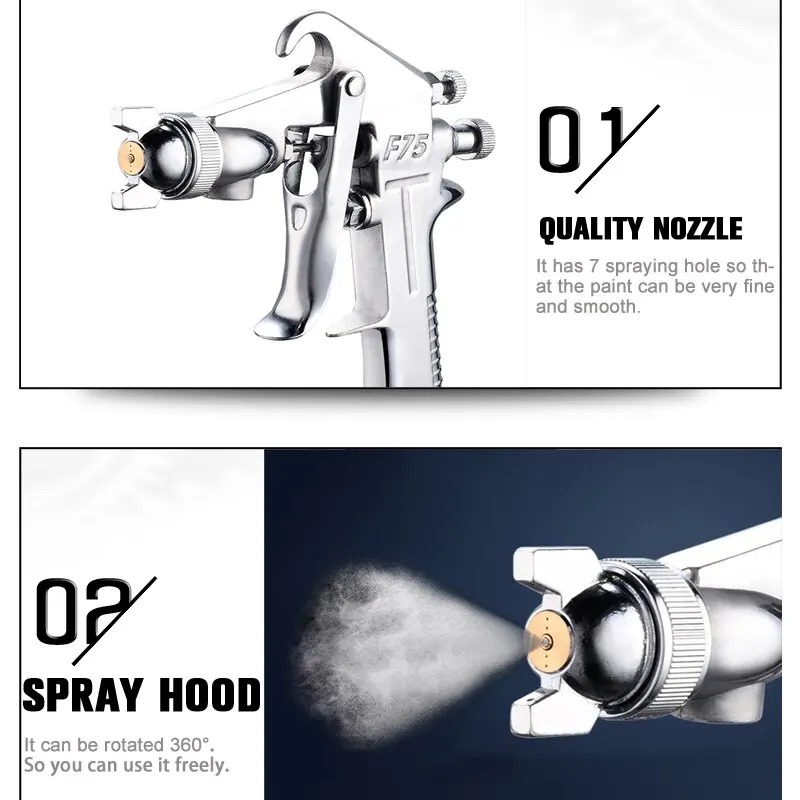 F-75 Spray Gun 1.5mm Nozzle wi - Metallic Spray Paint บทวิจารณ์และราคา