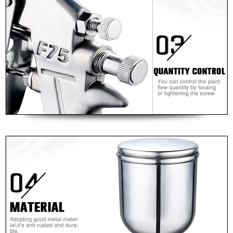 F-75 Spray Gun 1.5mm Nozzle wi - Metallic Spray Paint บทวิจารณ์และราคา