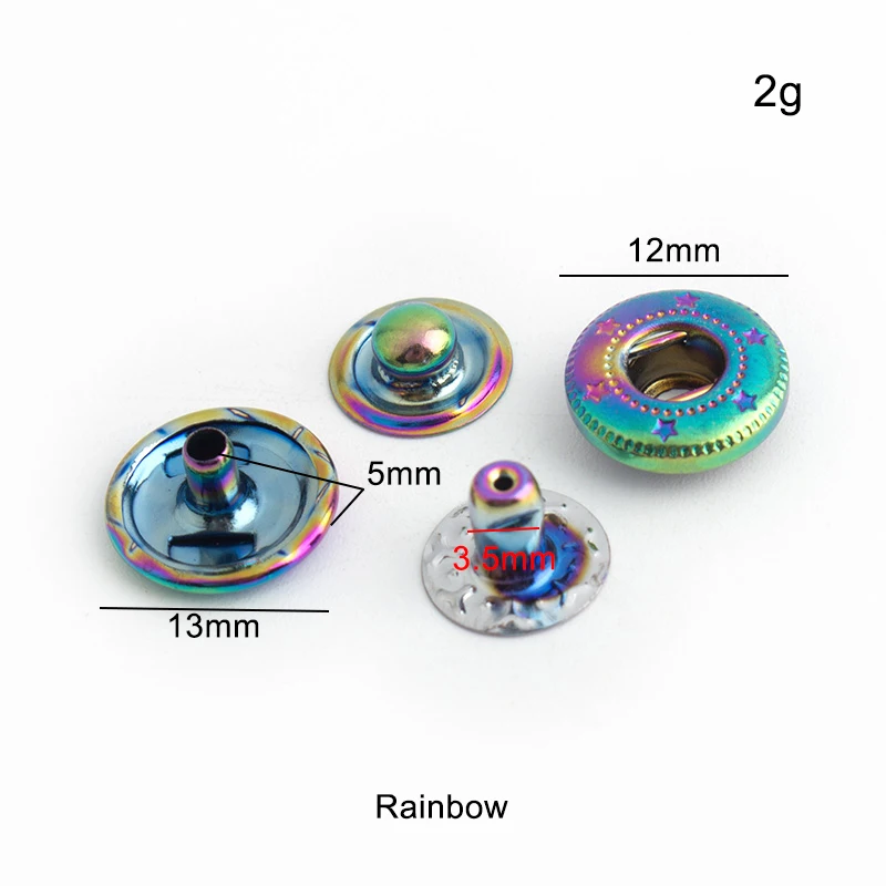 20-100 Sets Rainbow 12mm 10 Co - Snap Fastener Set บทวิจารณ์และราคา