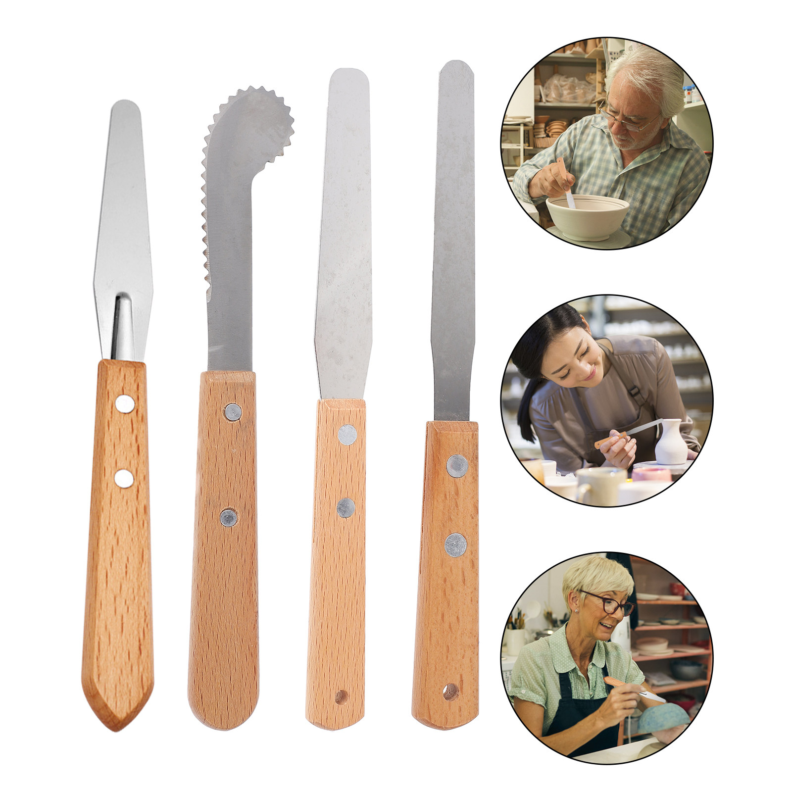 4Pcs Stainless Steel Palette K - Craft Knife Set บทวิจารณ์และราคา