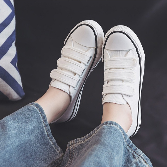 New style Velcro low-top white - Velcro Hook Loop บทวิจารณ์และราคา