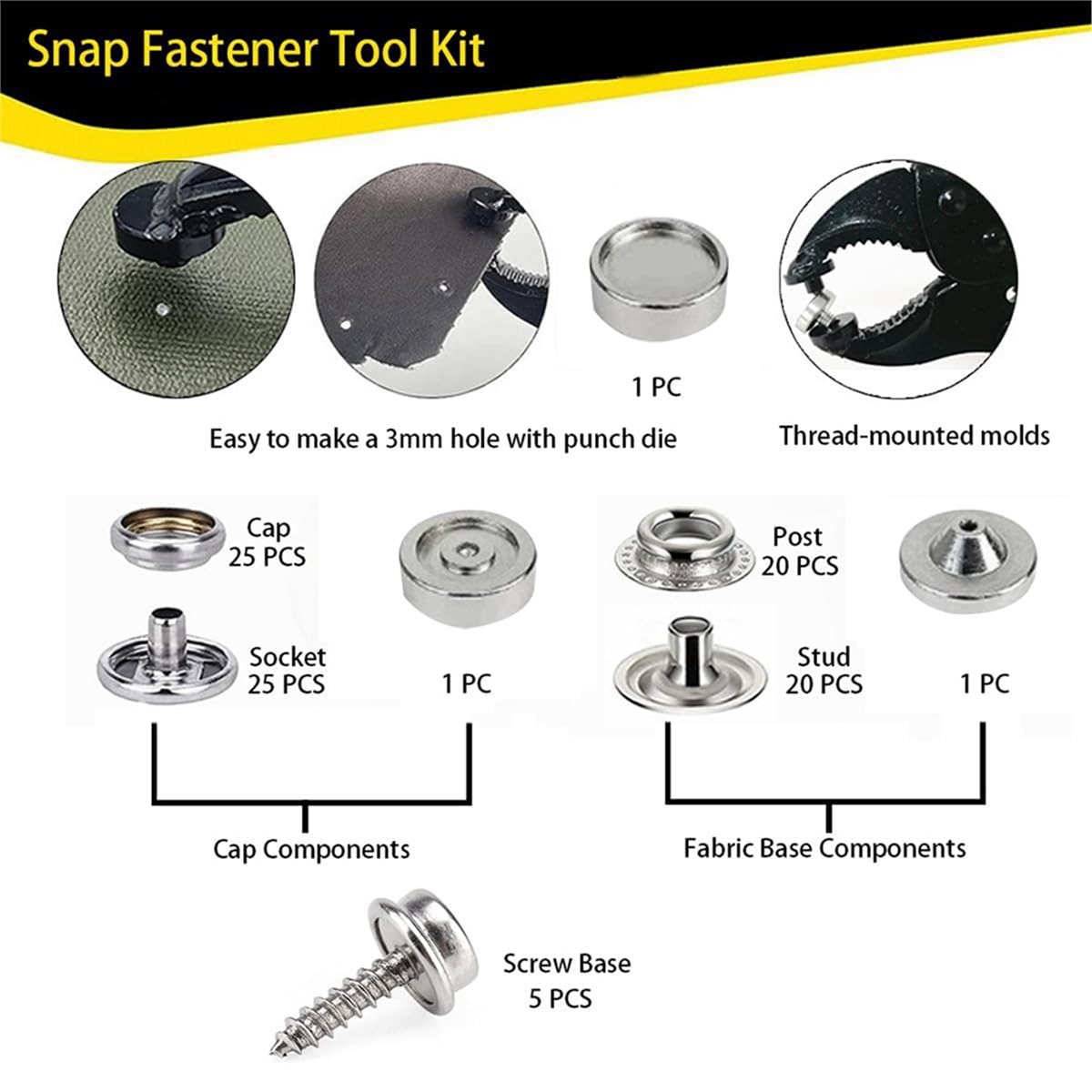 Heavy Duty Snap Fastener Tool  - Snap Plier Setter บทวิจารณ์และราคา