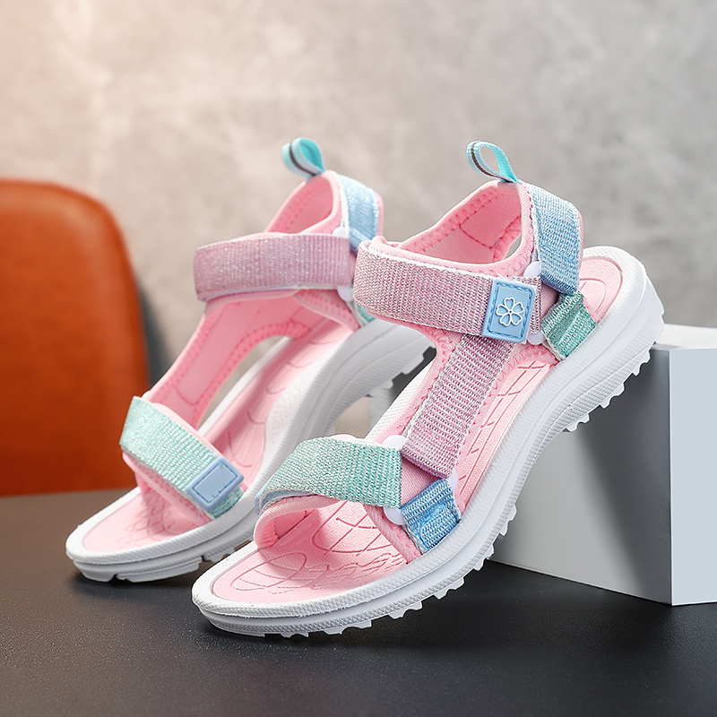 Kids Girls Sandals with Velcro - Velcro Hook Loop บทวิจารณ์และราคา