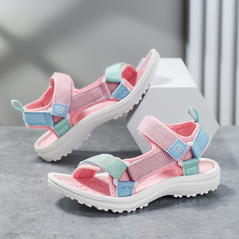 Kids Girls Sandals with Velcro - Velcro Hook Loop บทวิจารณ์และราคา