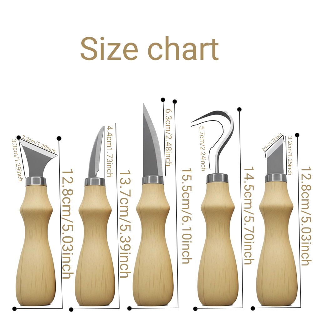 5pc Wood Carving Tools Set Oak - Craft Knife Set บทวิจารณ์และราคา