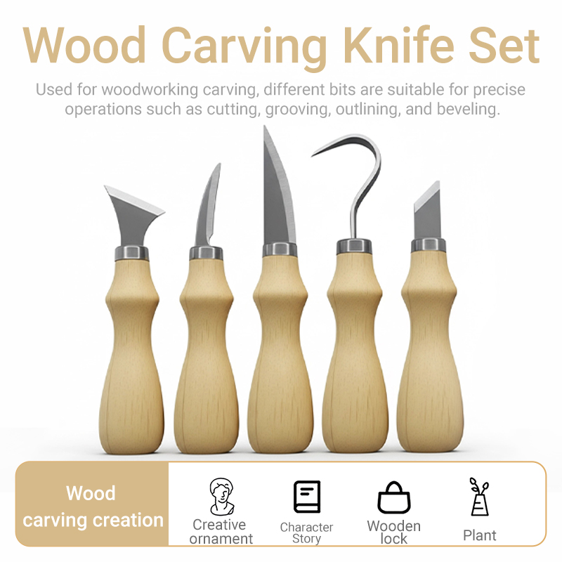 5pc Wood Carving Tools Set Oak - Craft Knife Set บทวิจารณ์และราคา