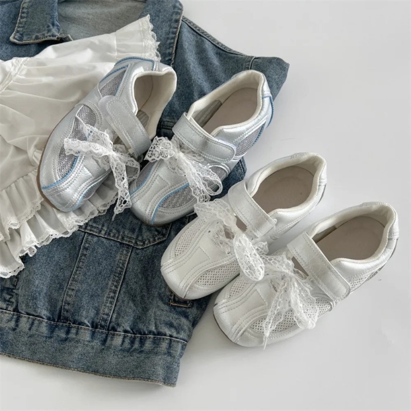 Women Casual Shoes Silver Retr - Velcro Hook Loop บทวิจารณ์และราคา