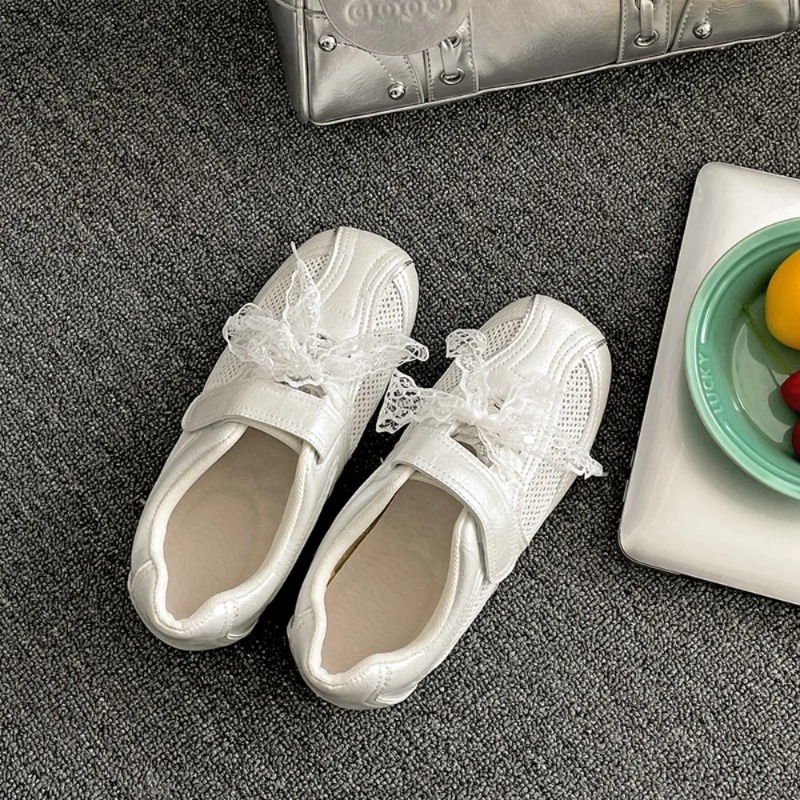 Women Casual Shoes Silver Retr - Velcro Hook Loop บทวิจารณ์และราคา