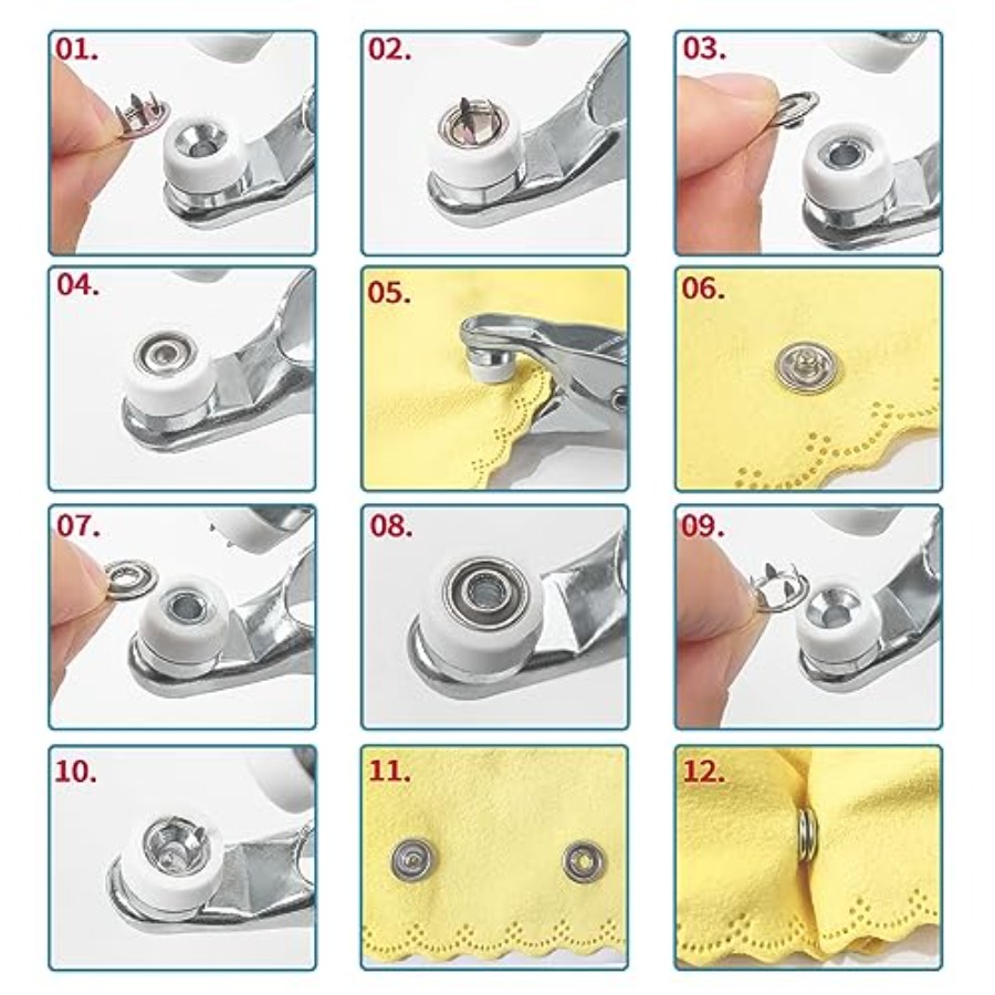 100 Sets Metal Snaps Buttons w - Snap Fastener Set บทวิจารณ์และราคา