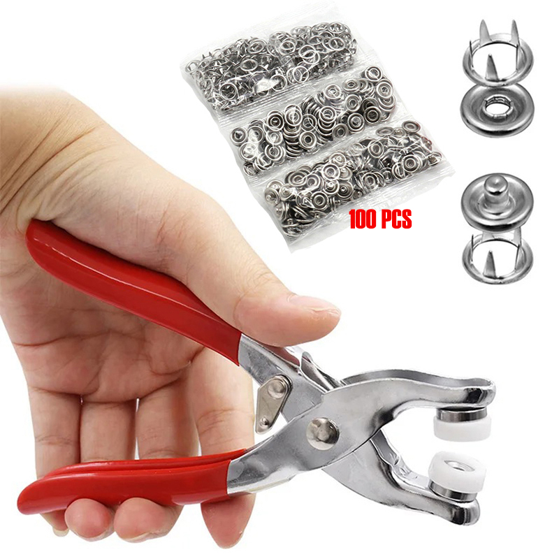 100pc Five-prong ButtonInstall - Snap Fastener Set บทวิจารณ์และราคา